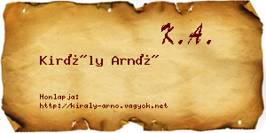 Király Arnó névjegykártya